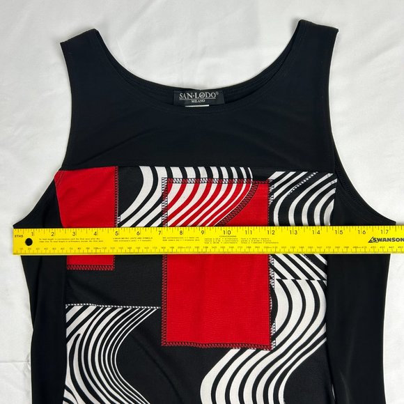 San Lodo Milano Dress Women Large Maxi Geometric Lightweight Scoop Neck Pullover - Picture 10 of 14